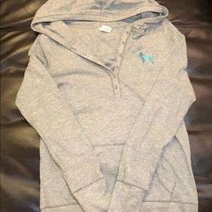 PINK half button up hoodie